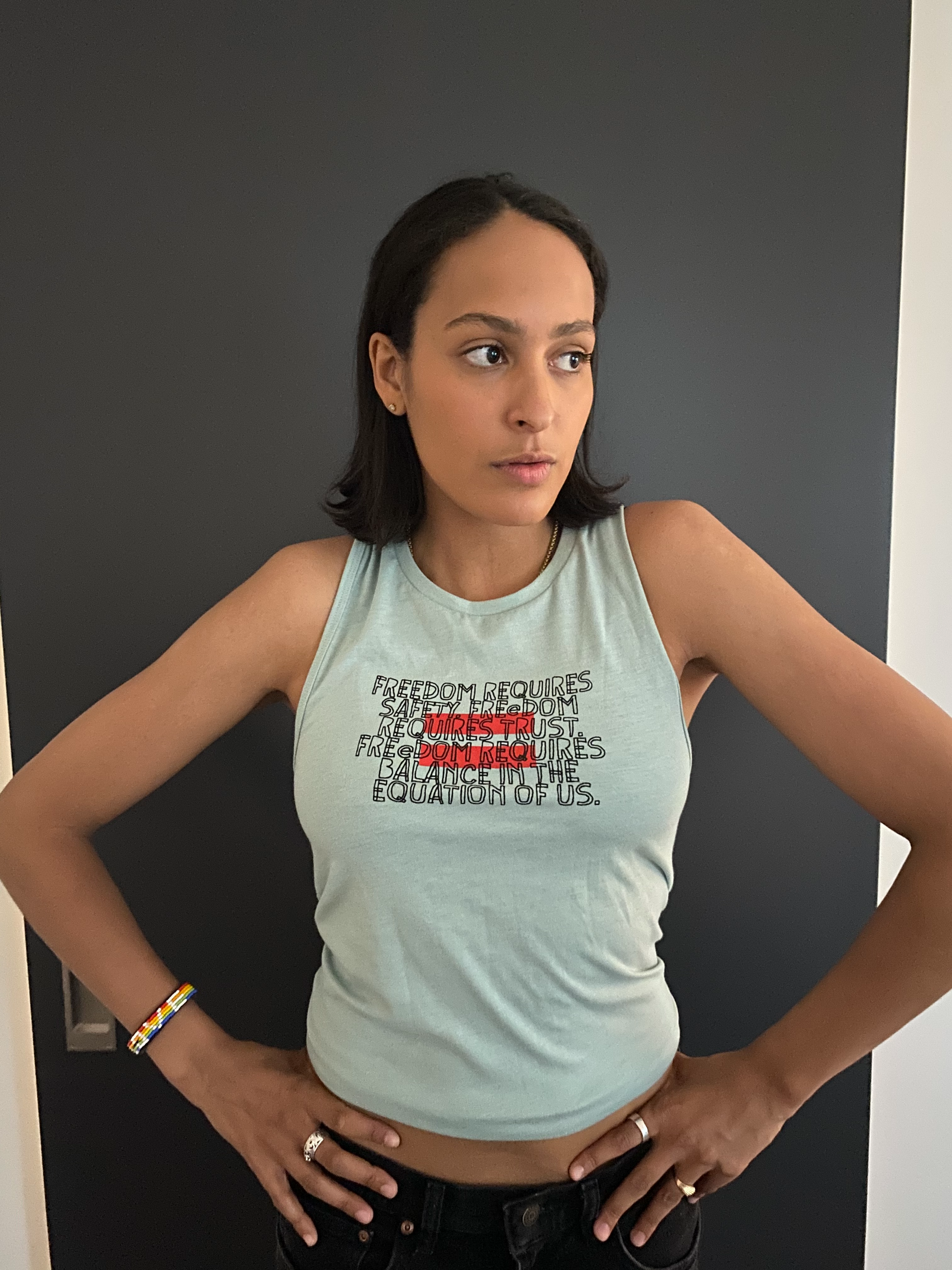 Equation Fitted Tank Top - Ani DiFranco lyric shirt – Righteous Babe Records